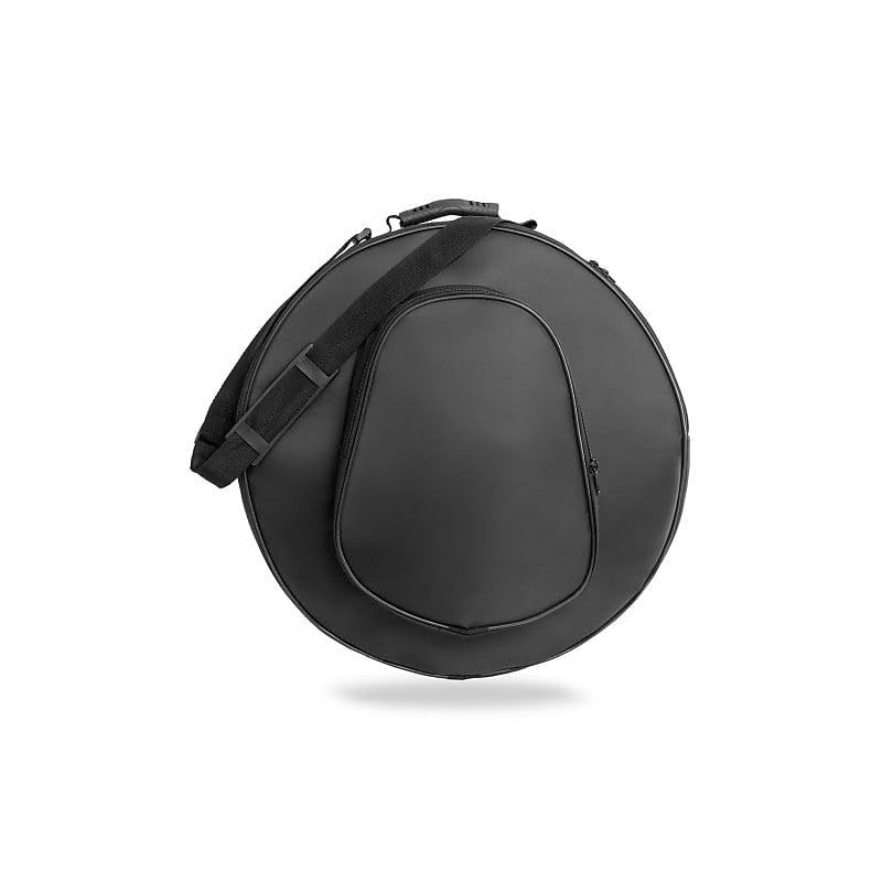 Professional Padded Bendir Drum Bag, 19.3 inch Diameter, Black with Red Interior, Adjustable Shoulder Strap