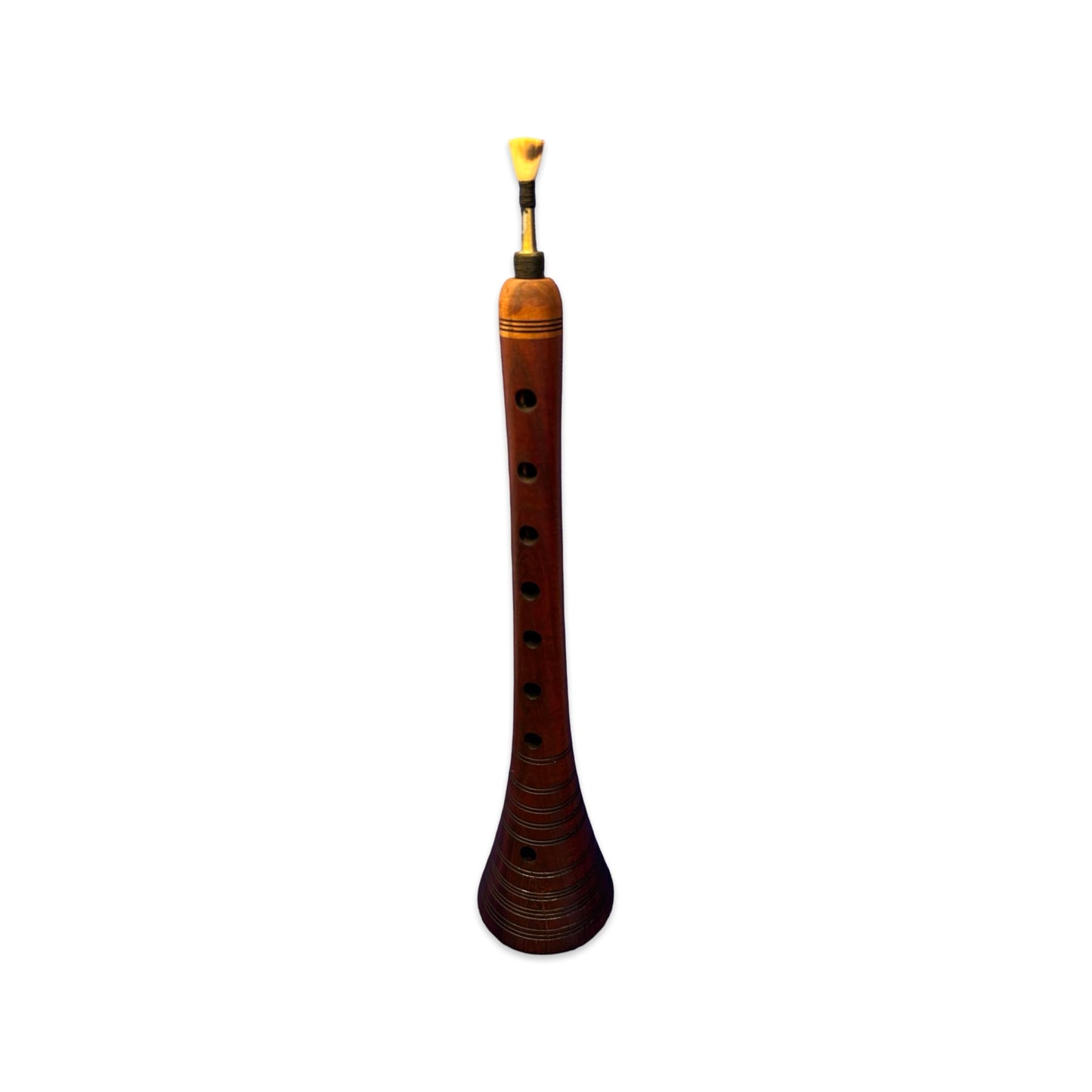 Handcrafted Plum Wood Zurna with Mouthpiece, Key of E, Traditional Turkish Woodwind Instrument