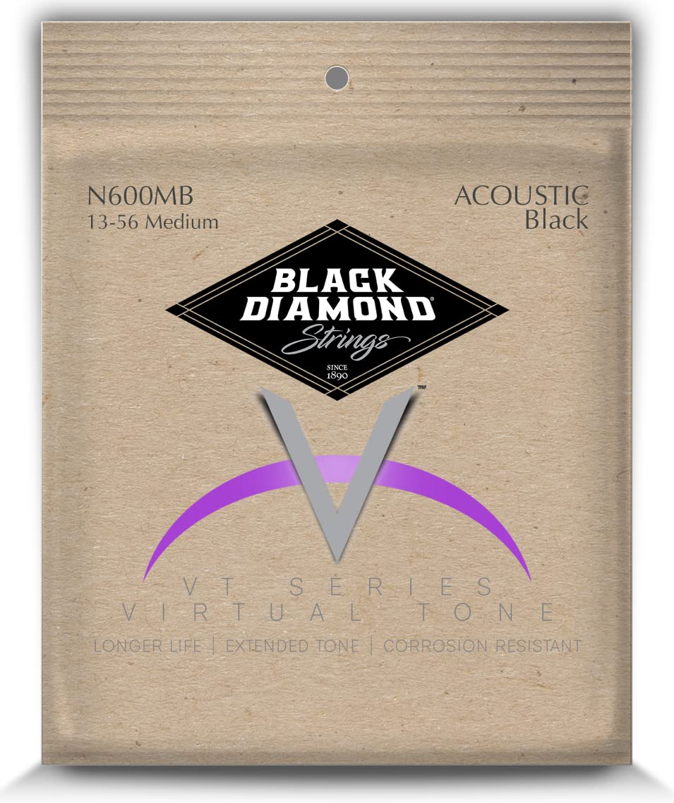 Black Diamond Strings electric guitar strings with black coated phosphor bronze winding