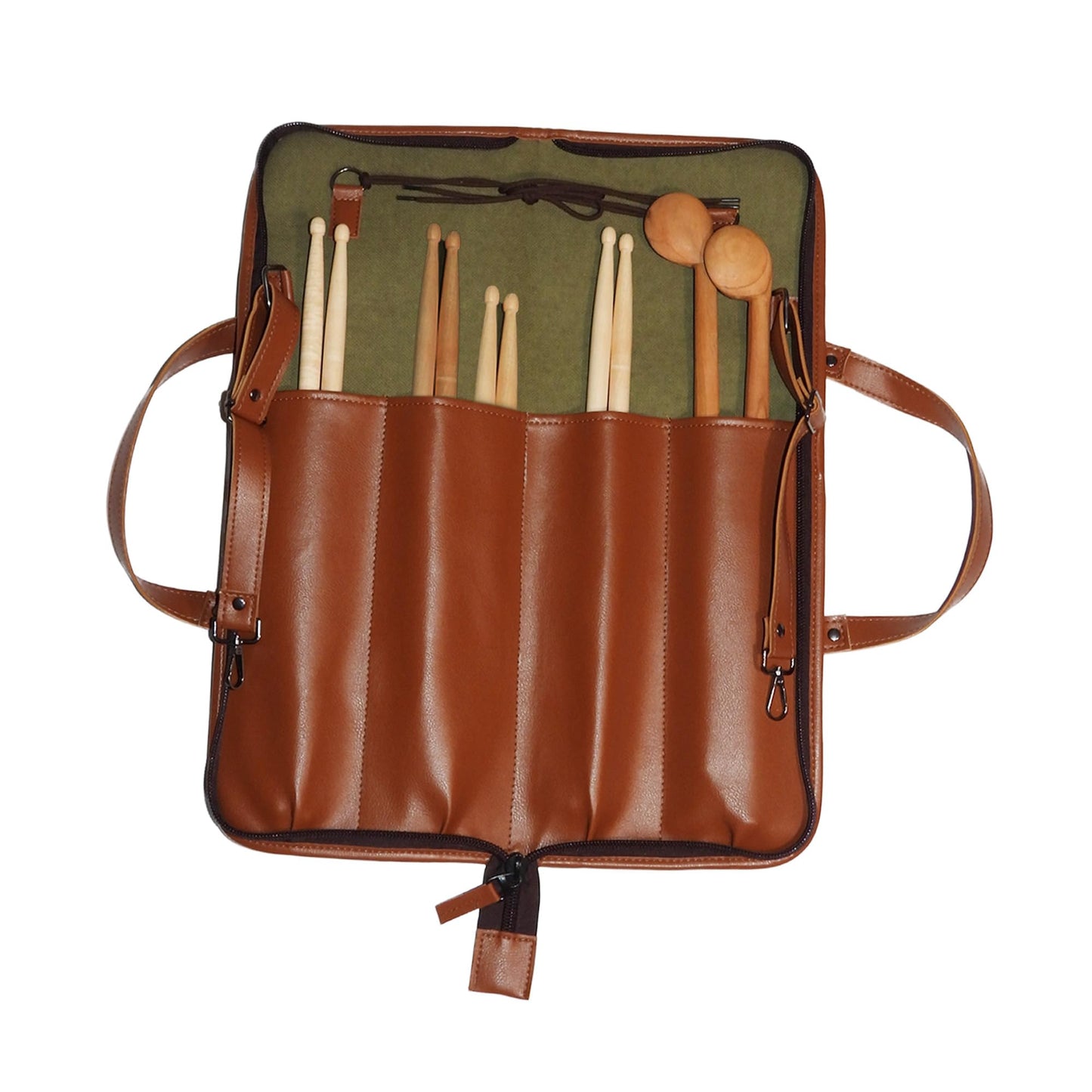 Corsaro Music Drumstick Bag (Vegan Leather) Holds drumsticks mallets and more stylish chic largesize Floor-tom hooks