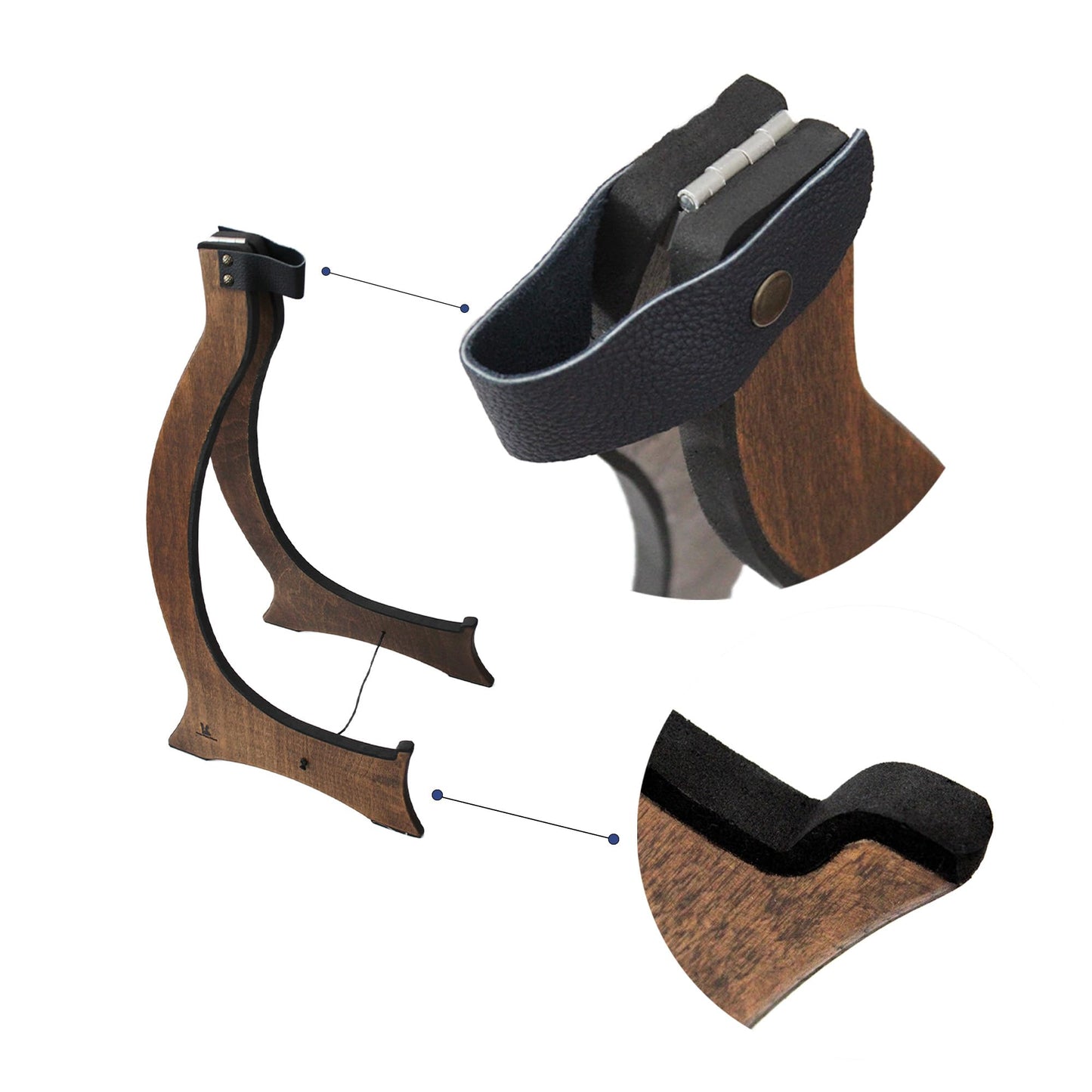 Walnut Stand for Ouds Elegant Portable & Foldable (Fits all Turkish and Arabic Ouds)