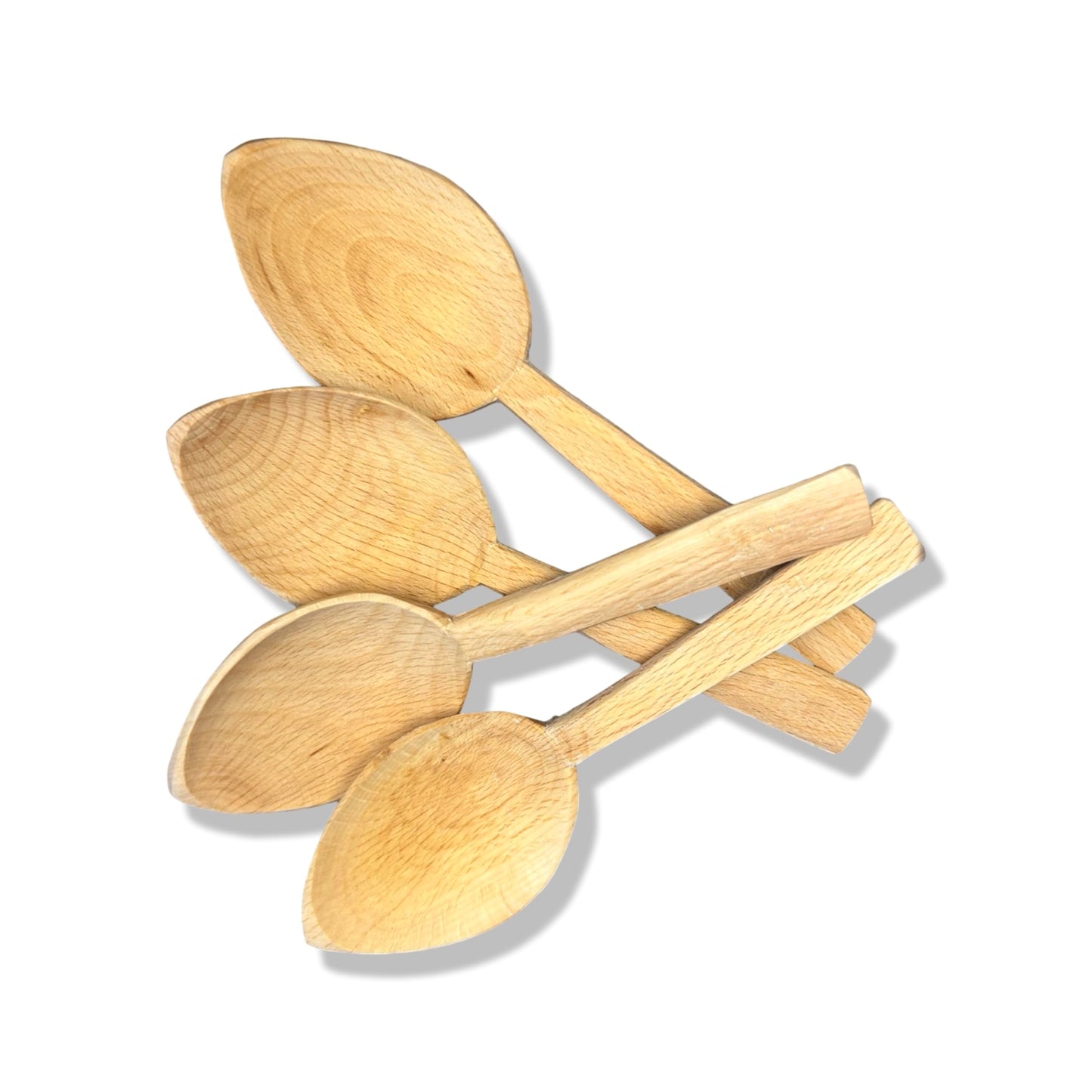 Hand Carved Beech Wood Dancing Spoons, Folk Dancing Rhythm Percussion Instruments, Natural Wood Finish