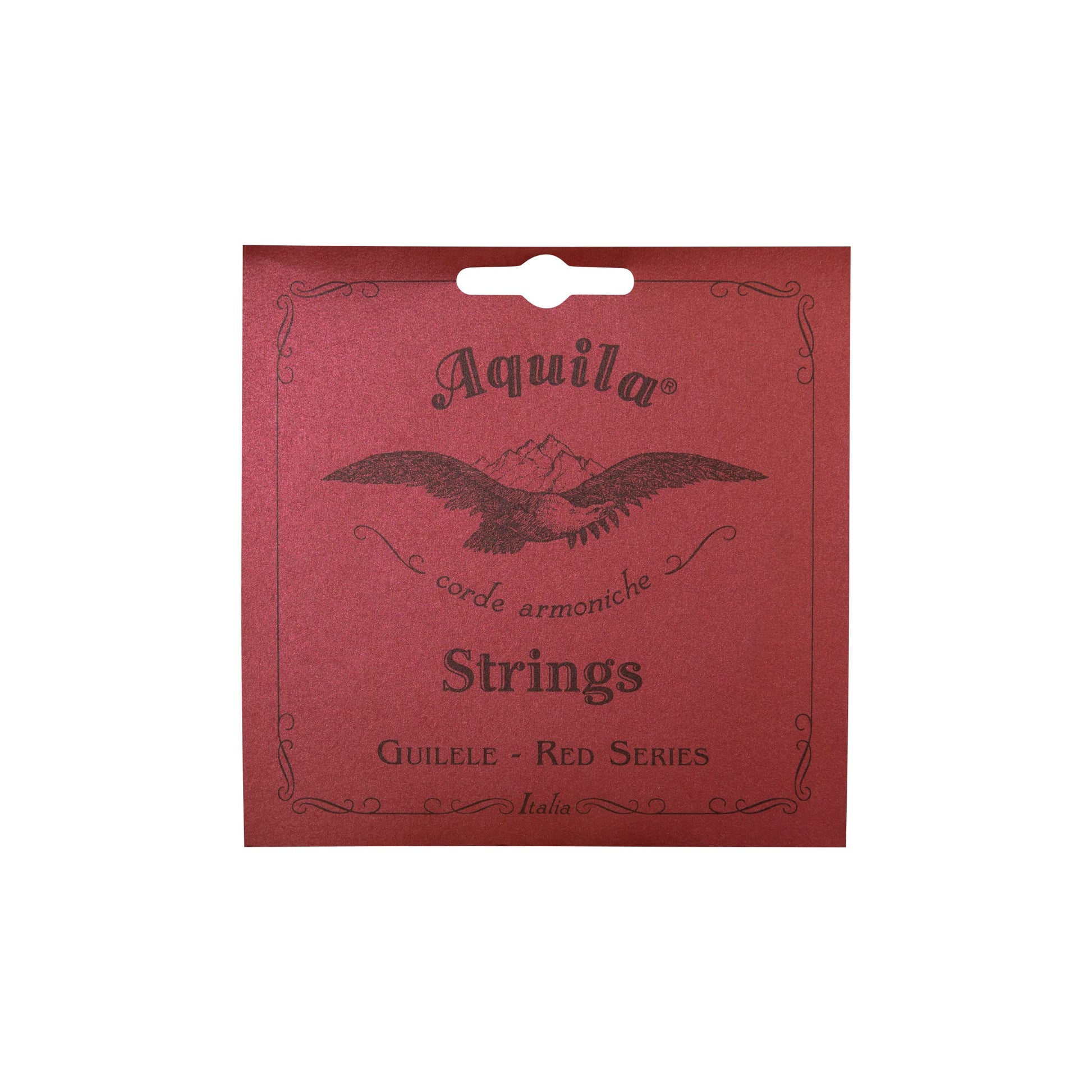 Aquila Reds acoustic guitar strings in natural color with aecGDA A tuning, model 133c