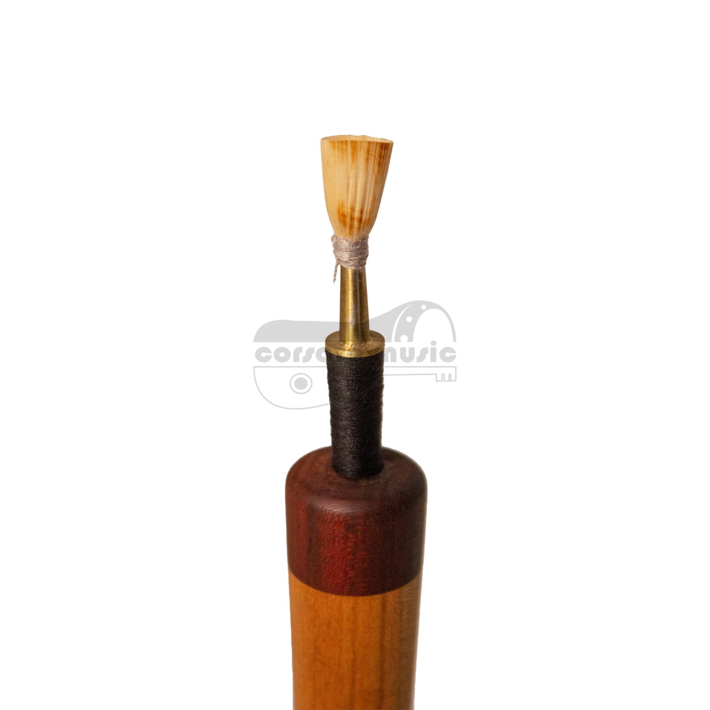 Handcrafted apricot wood zurna in key of A with four mouthpieces and 33 cm length