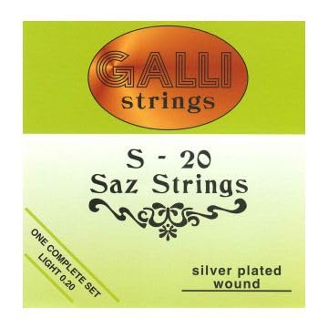 Galli Saz Strings S-20 for long-neck Saz/Baglama | Made in Italy | Light 0.20 Gauge | Gg - dd - Aaa tuning