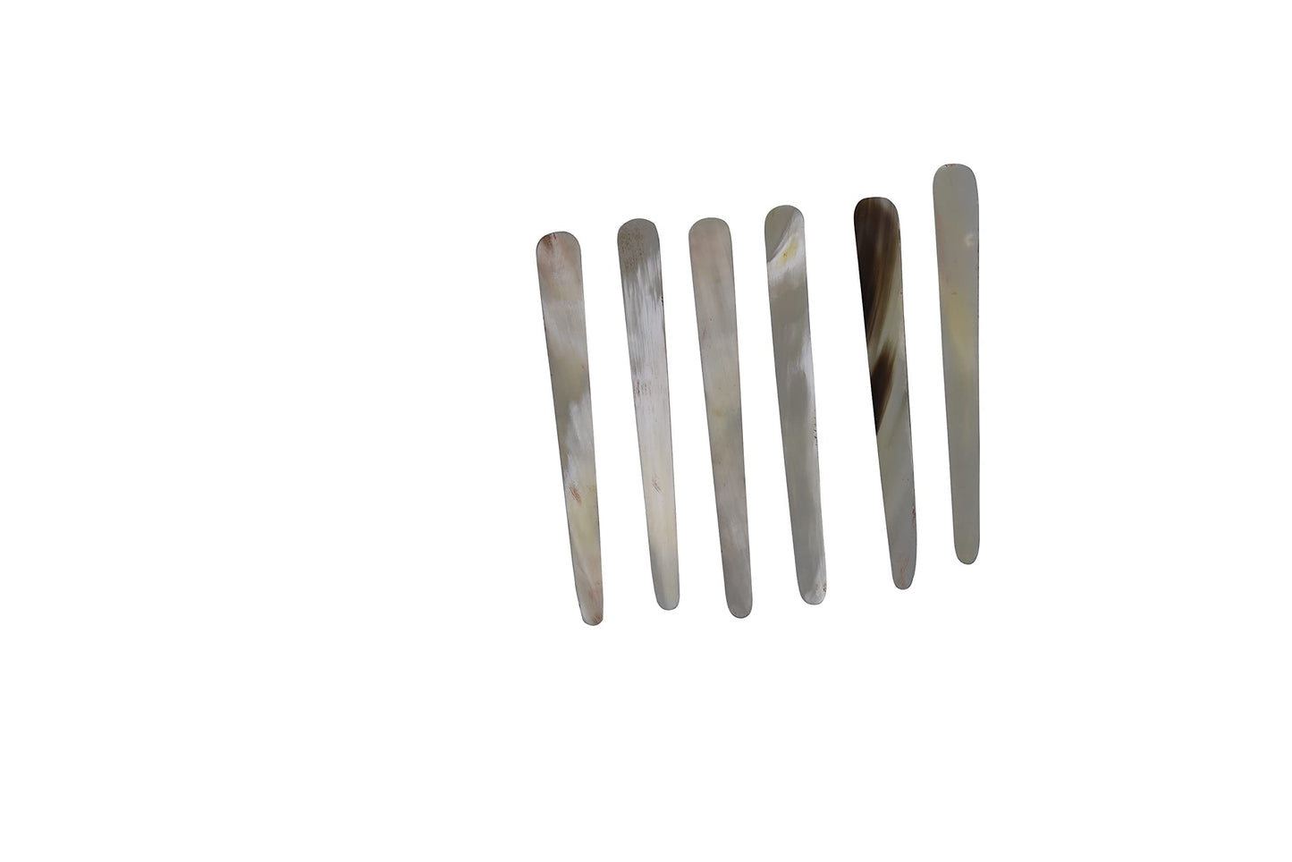 Set of three polished cow horn rishas with a thickness of 0.7 mm.
