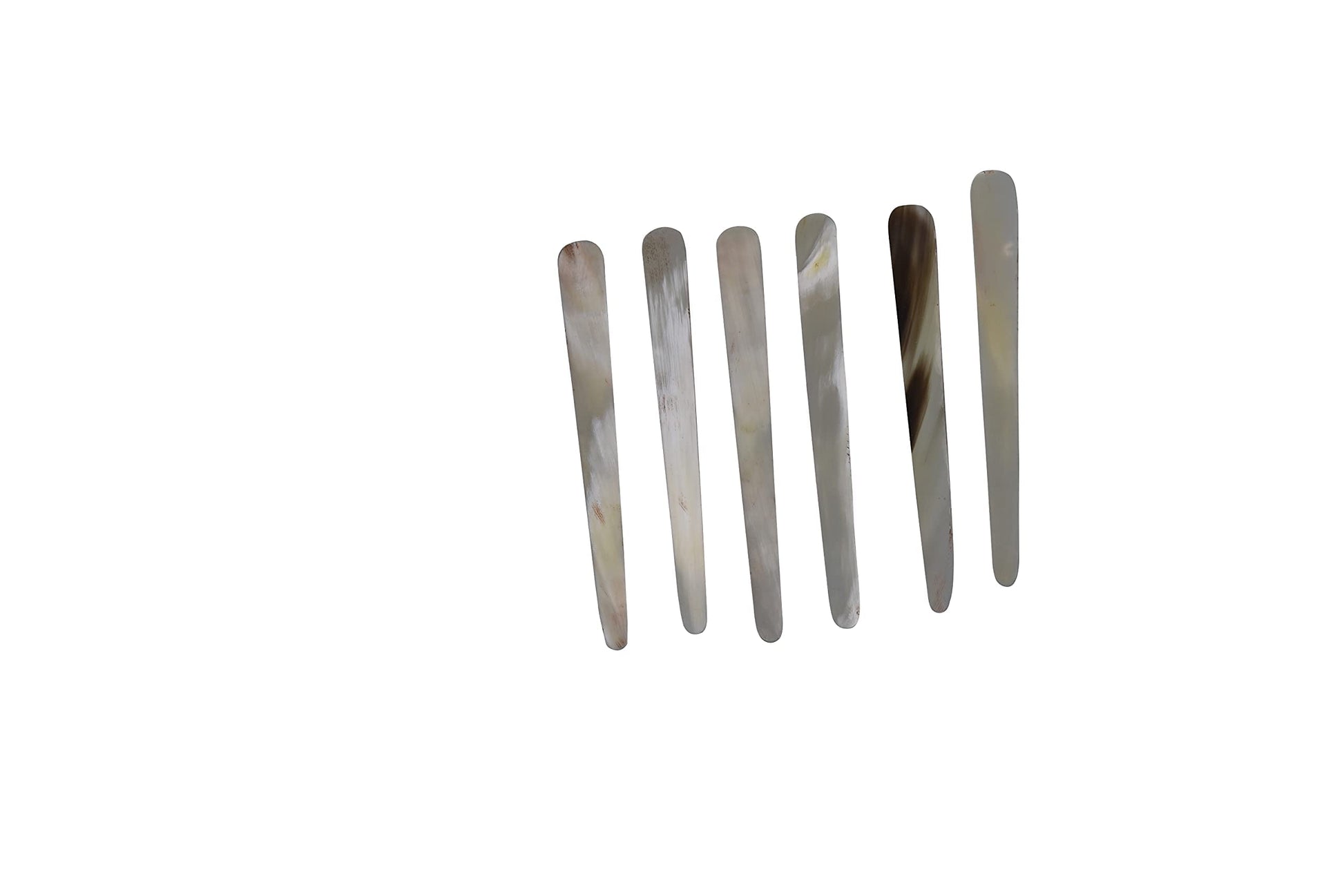Set of three polished cow horn rishas with a thickness of 0.7 mm.