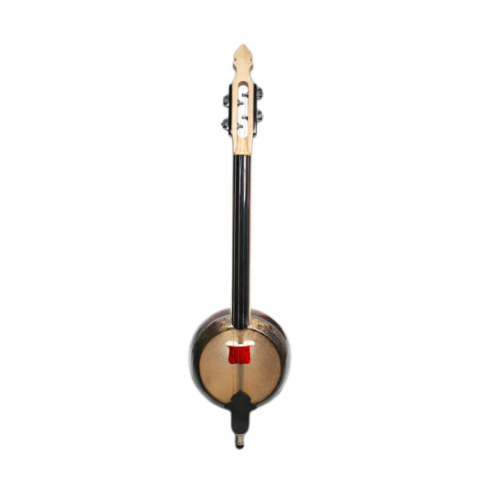 Handcrafted Turkish Kabak Kemane made of gourd, featuring four strings and a padded case.