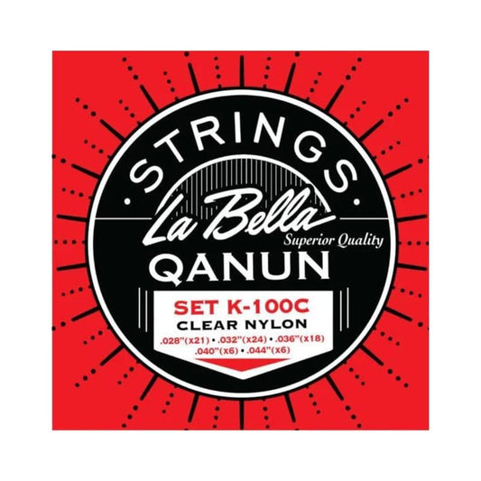 La Bella Set K-100C Clear Nylon Optimal Intonation Qanun Strings