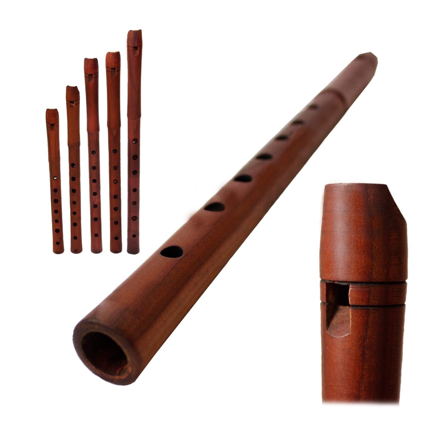 Plum Wood 7-Hole Recorder Flute aka Tutek Shivi aka Dilli Kaval