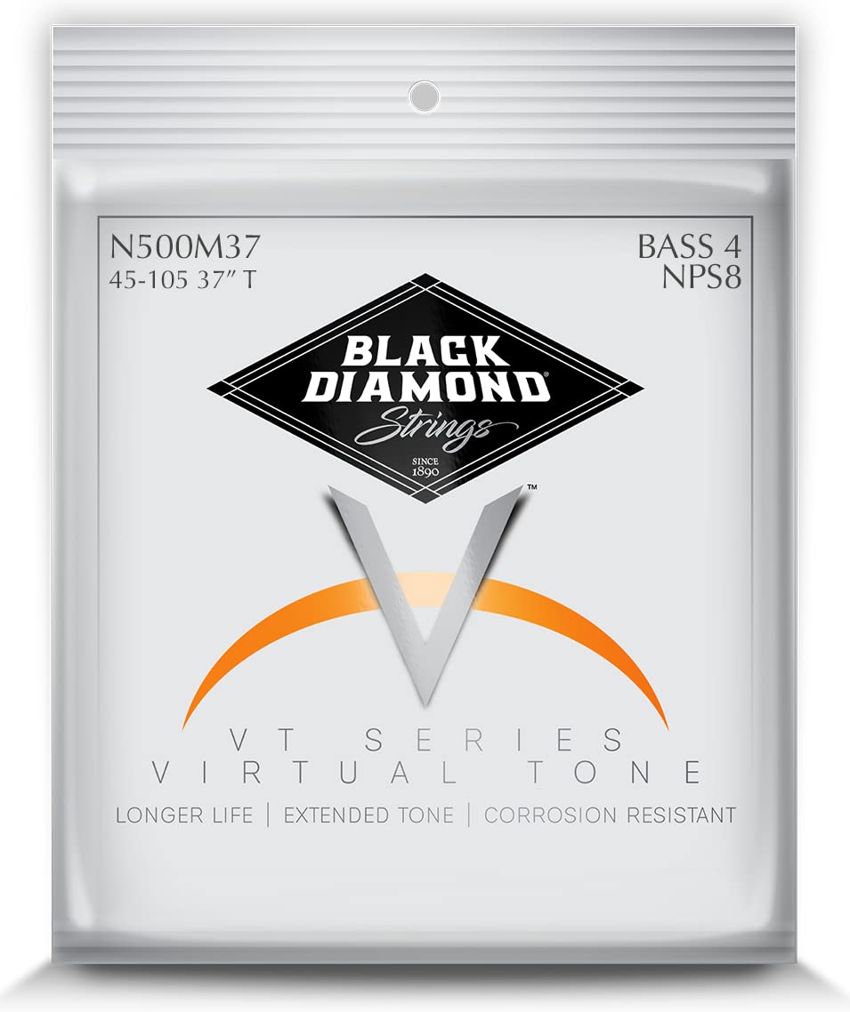 Black Diamond Strings® N500M37 4 String Bass Nickel Rd Med/Long Scale .045NR.065NR.085NR.105NR