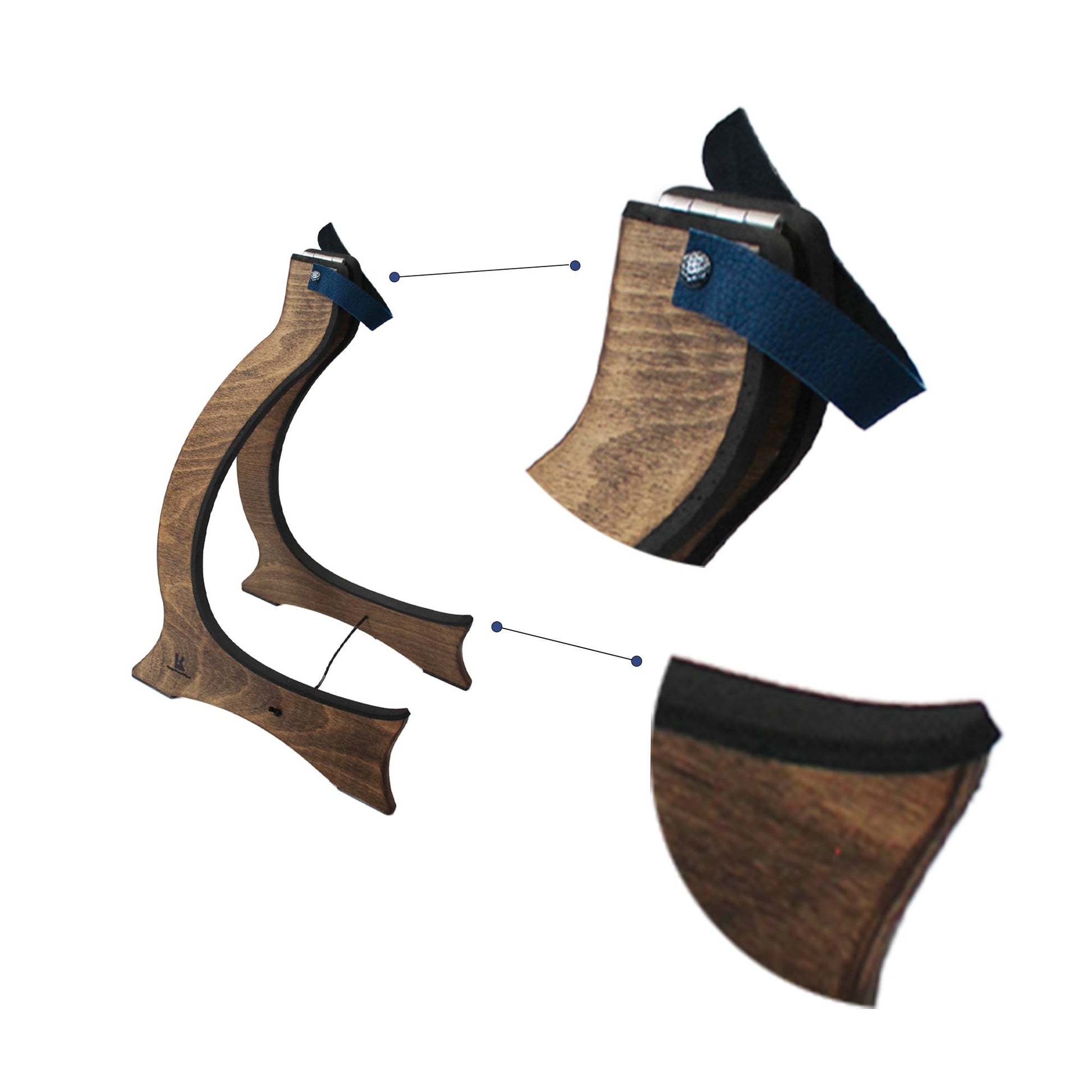 Handcrafted wooden foldable stand for Bouzoukis, Mandolins, Baglamas made in Turkey