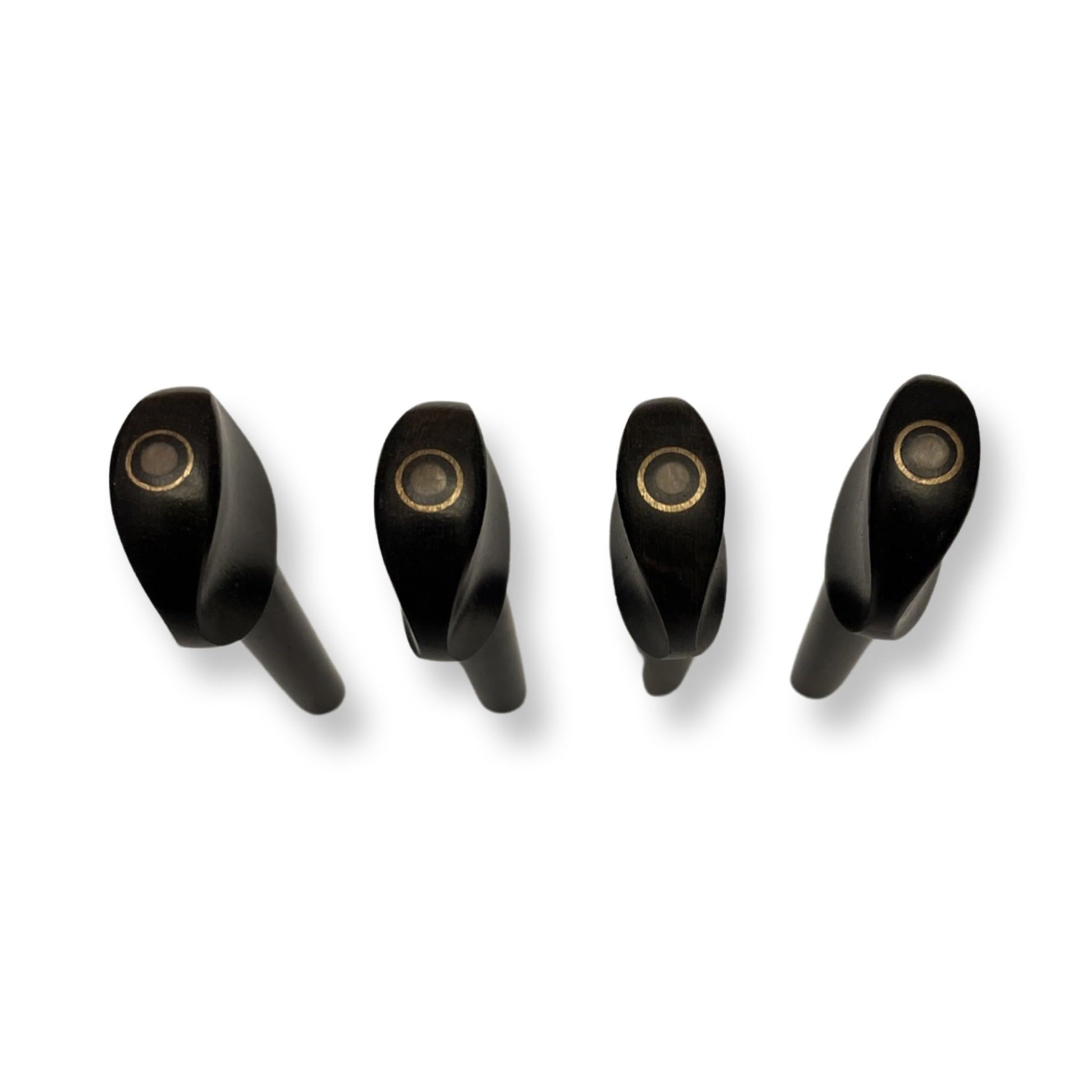 Four durable replacement pegs for 4/4 violins, designed for easy installation and secure grip.