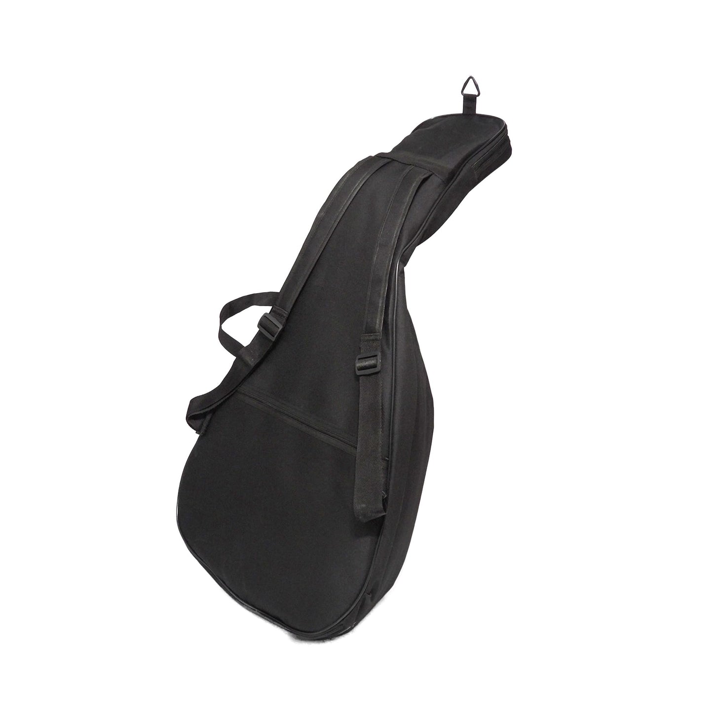 Padded black gigbag case for ouds with shoulder straps and zippered accessory pockets