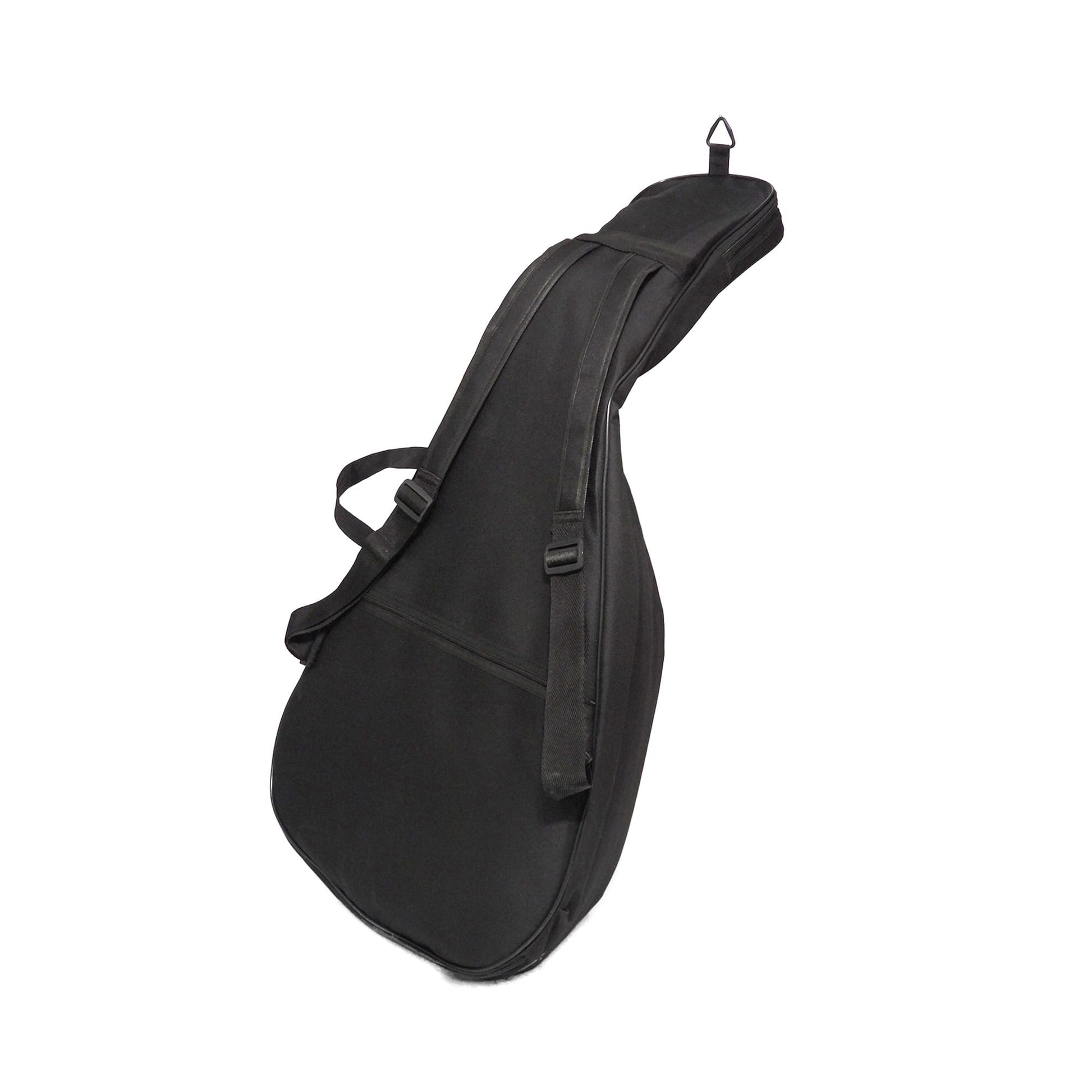 Padded black gigbag case for ouds with shoulder straps and zippered accessory pockets