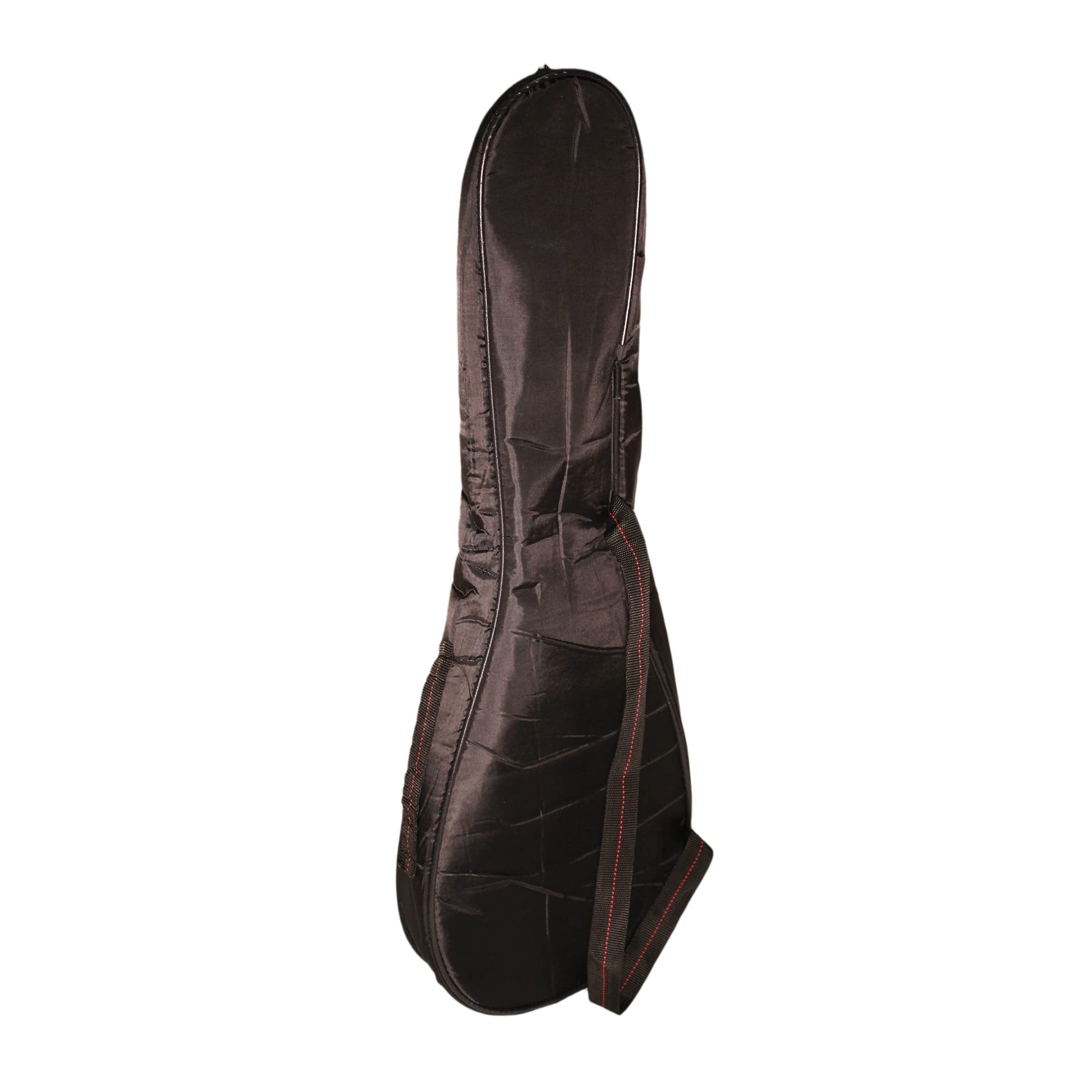 Black waterproof soprano ukulele gigbag with shoulder straps and front zipper pouch