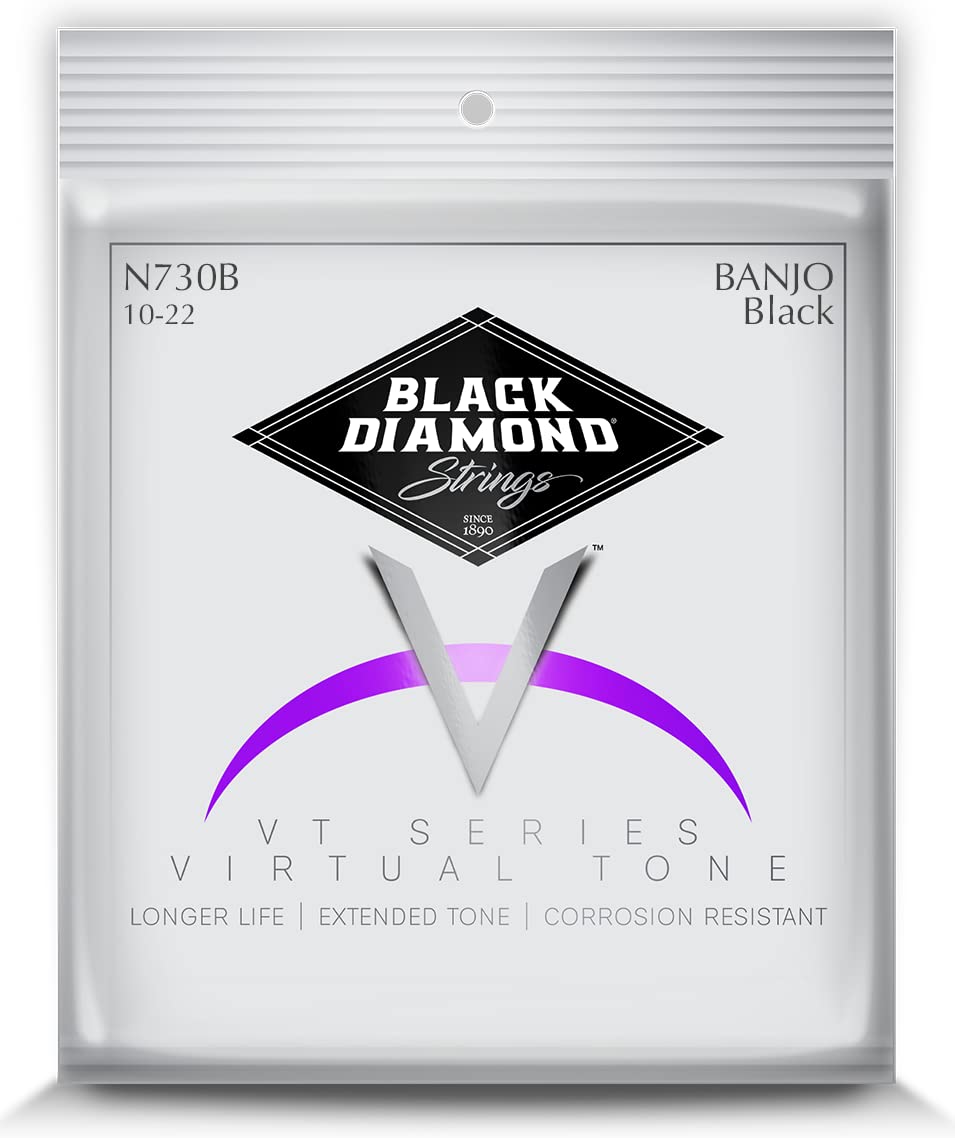 Black Diamond Banjo Strings Black Coated 5-String Light Loop End Nickel Wound