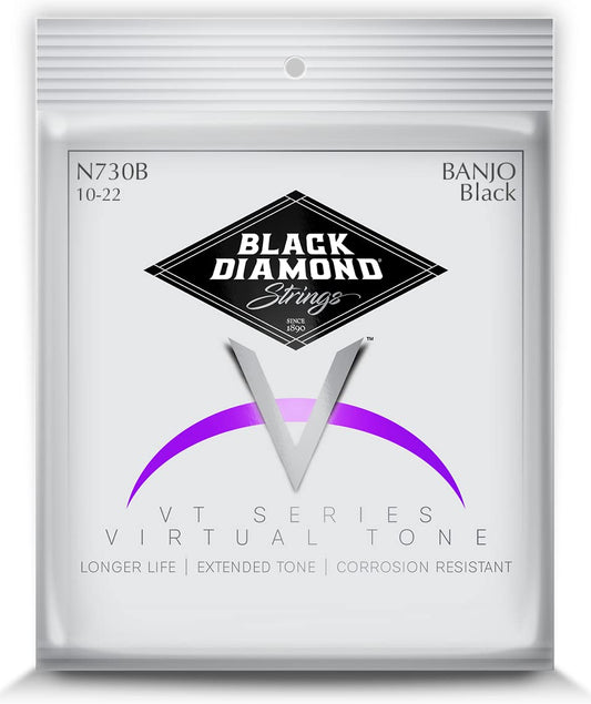 Black Diamond Banjo Strings Black Coated 5-String Light Loop End Nickel Wound