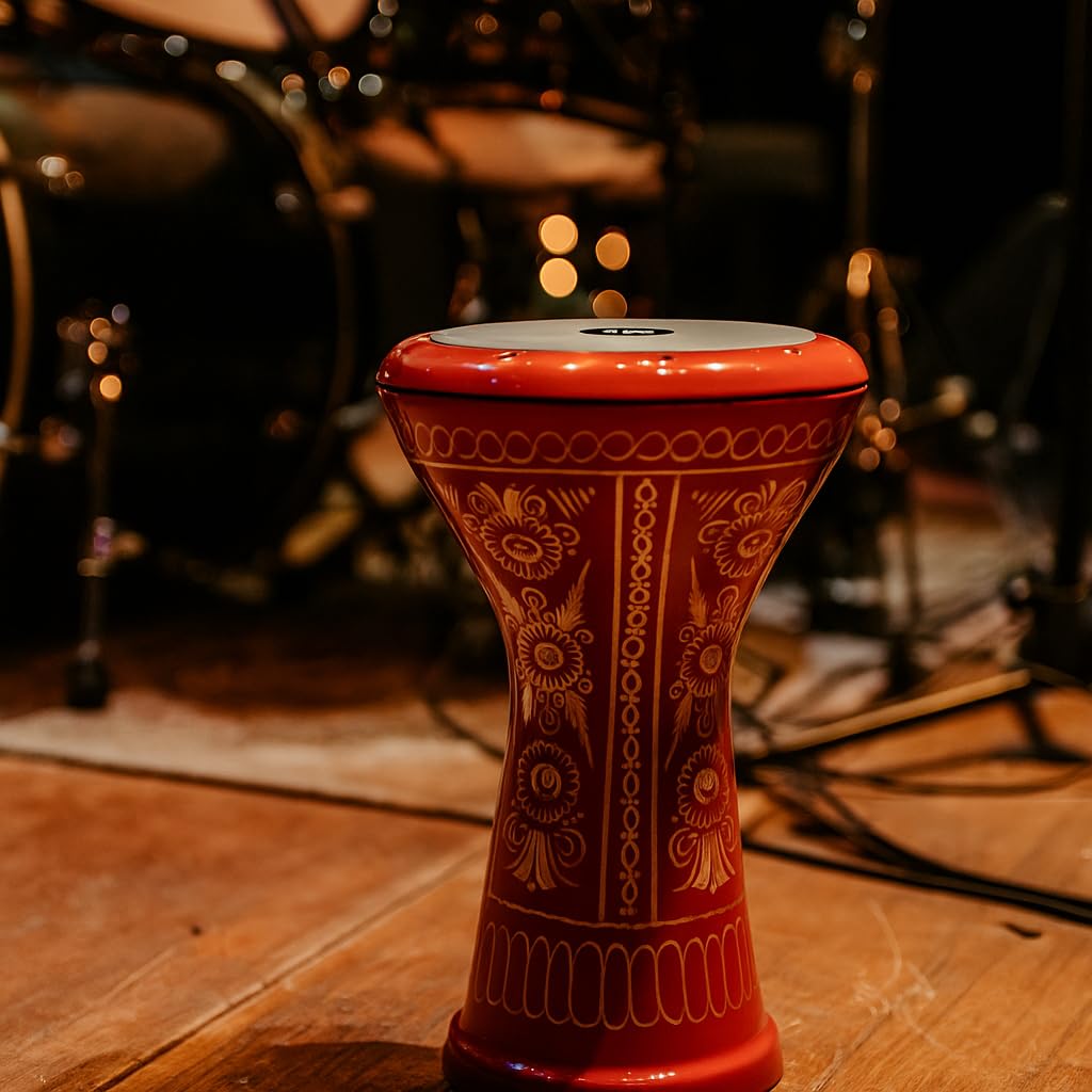 Corsaro Music Cast Aluminum Turkish Darbuka Doumbek, 8.5 Inch Removable Head, Tuning Lugs, Carrying Case and Adjusting Key Included