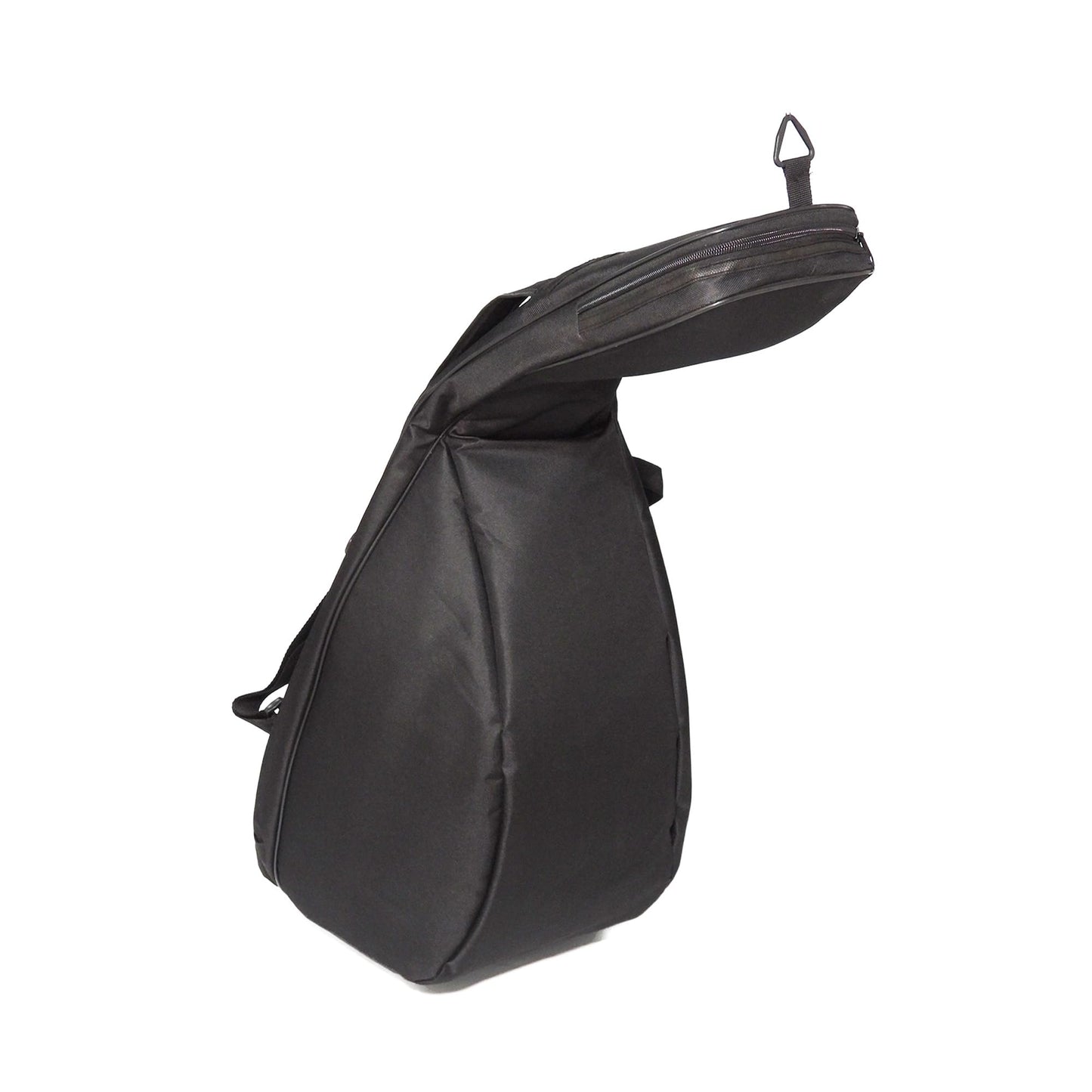 Padded gigbag case for ouds with shoulder straps and zippered pouches for accessories.