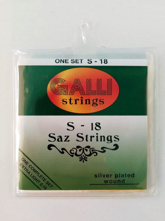 Galli Saz Strings, One Complete Set, Extra Light 0,18 Turkish Baglama Strings S-18