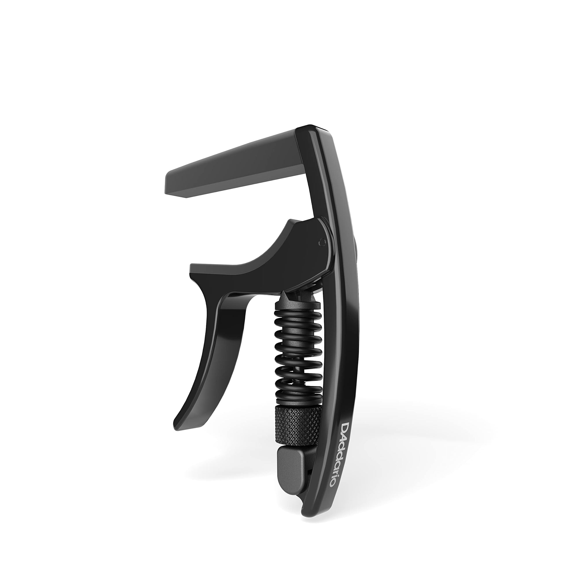 Black D'Addario Tri-Action capo with micrometer tension for soprano to baritone ukuleles