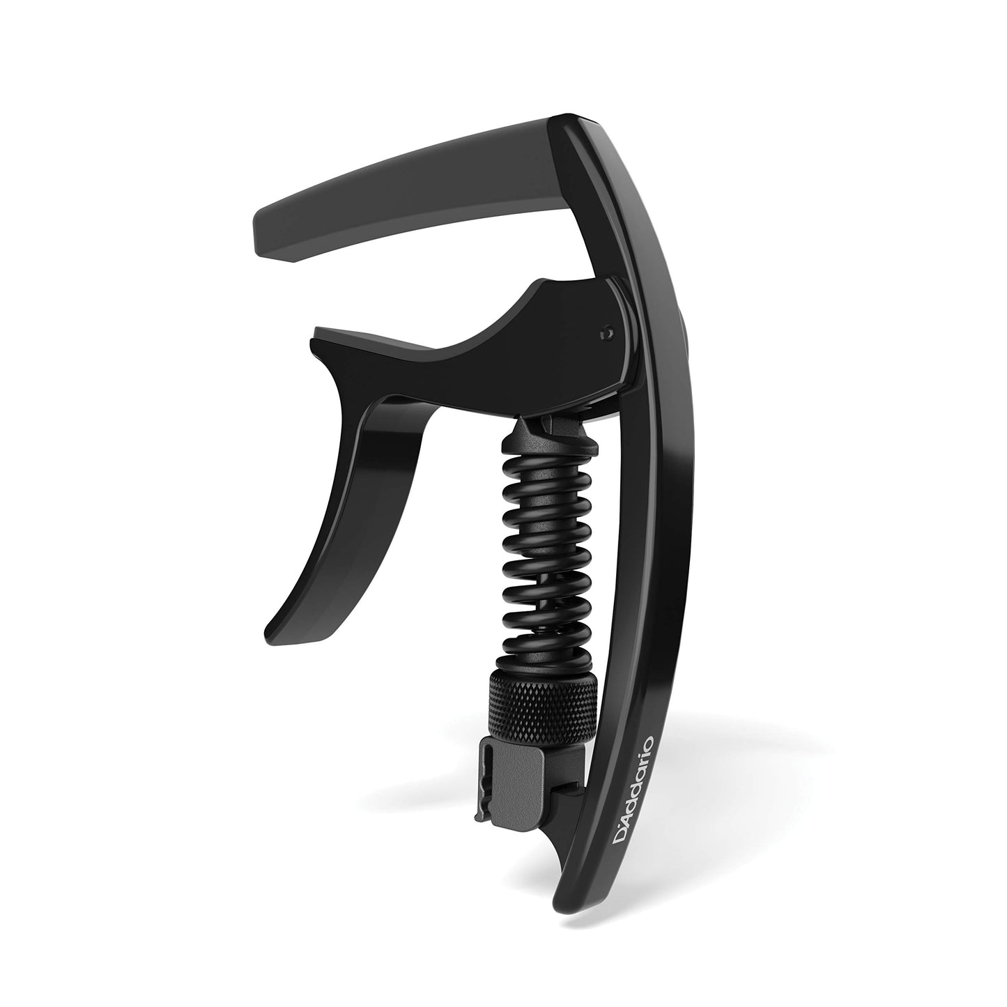 Black NS Tri-Action Capo with micrometer tension adjustment for guitars.