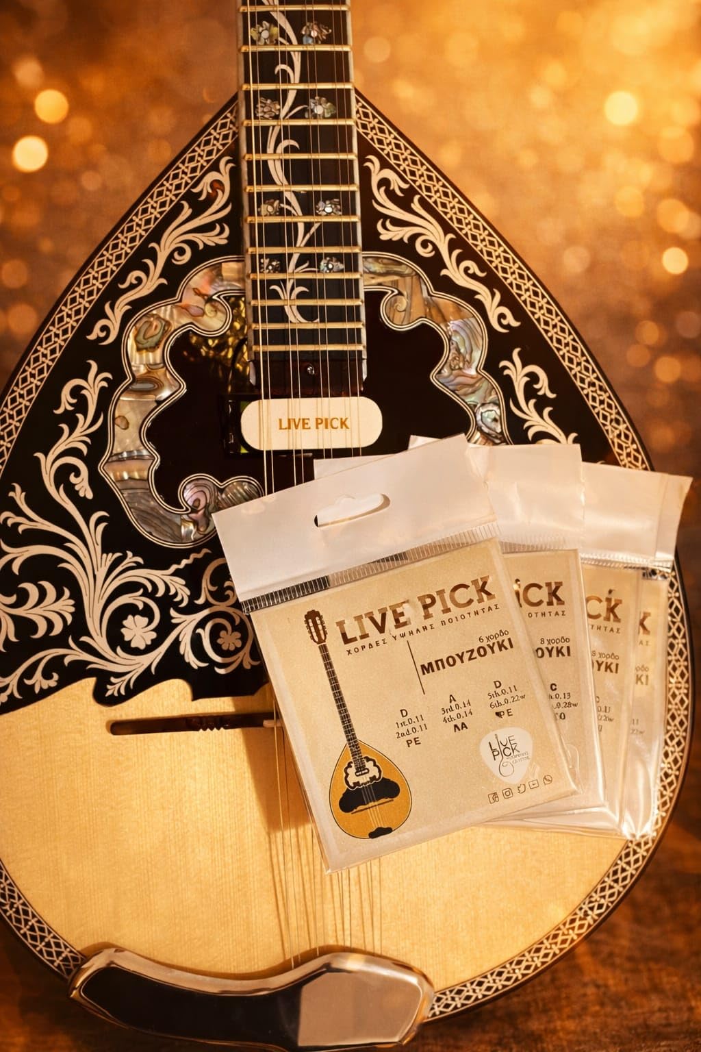 Bouzouki Strings for 6-string/Trichordo Bouzouki "Custom" Series (Live Pick Brand) Made in Greece
