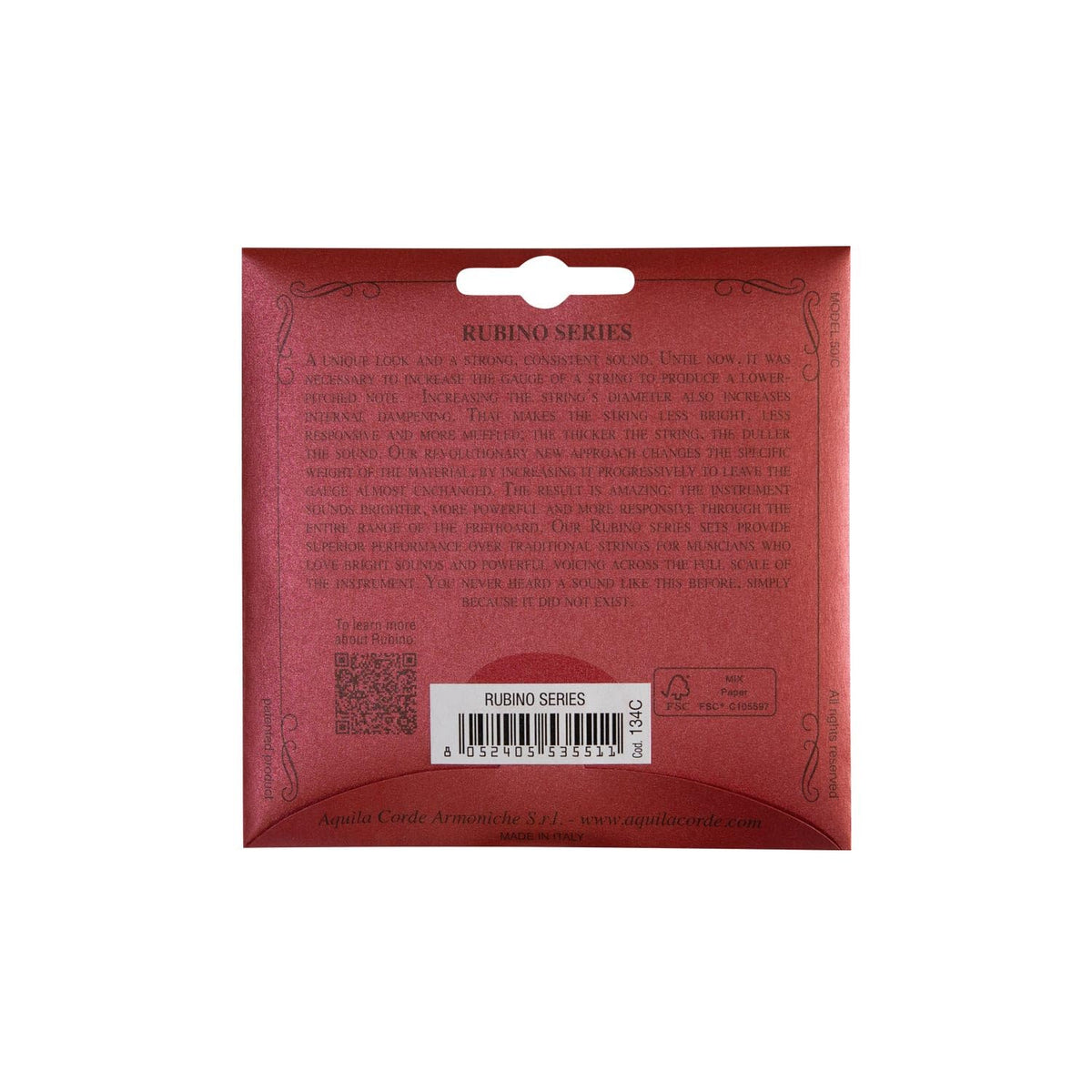 Aquila AQ C RS 134C Rubino classic guitar set, normal tension