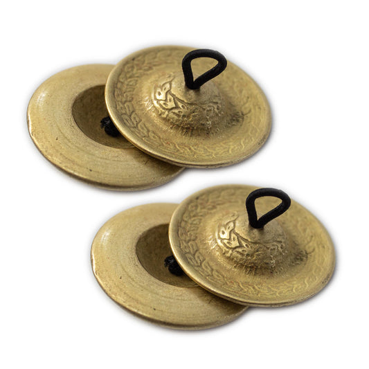 Hand-hammered Heavy stage-quality Finger Cymbals Set of 4 (Variations: 2 1/4" & 3")
