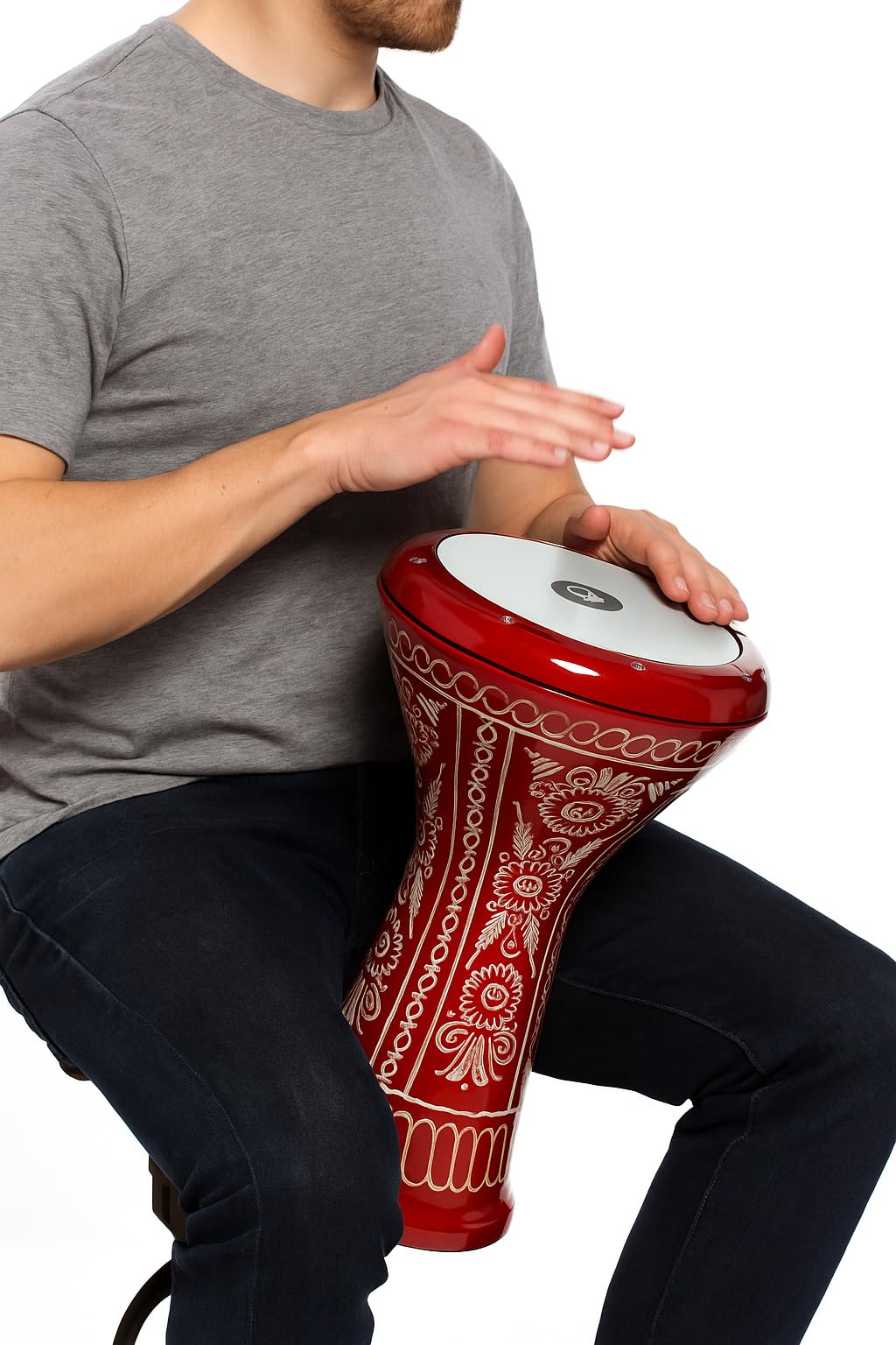 Corsaro Music Cast Aluminum Turkish Darbuka Doumbek, 8.5 Inch Removable Head, Tuning Lugs, Carrying Case and Adjusting Key Included