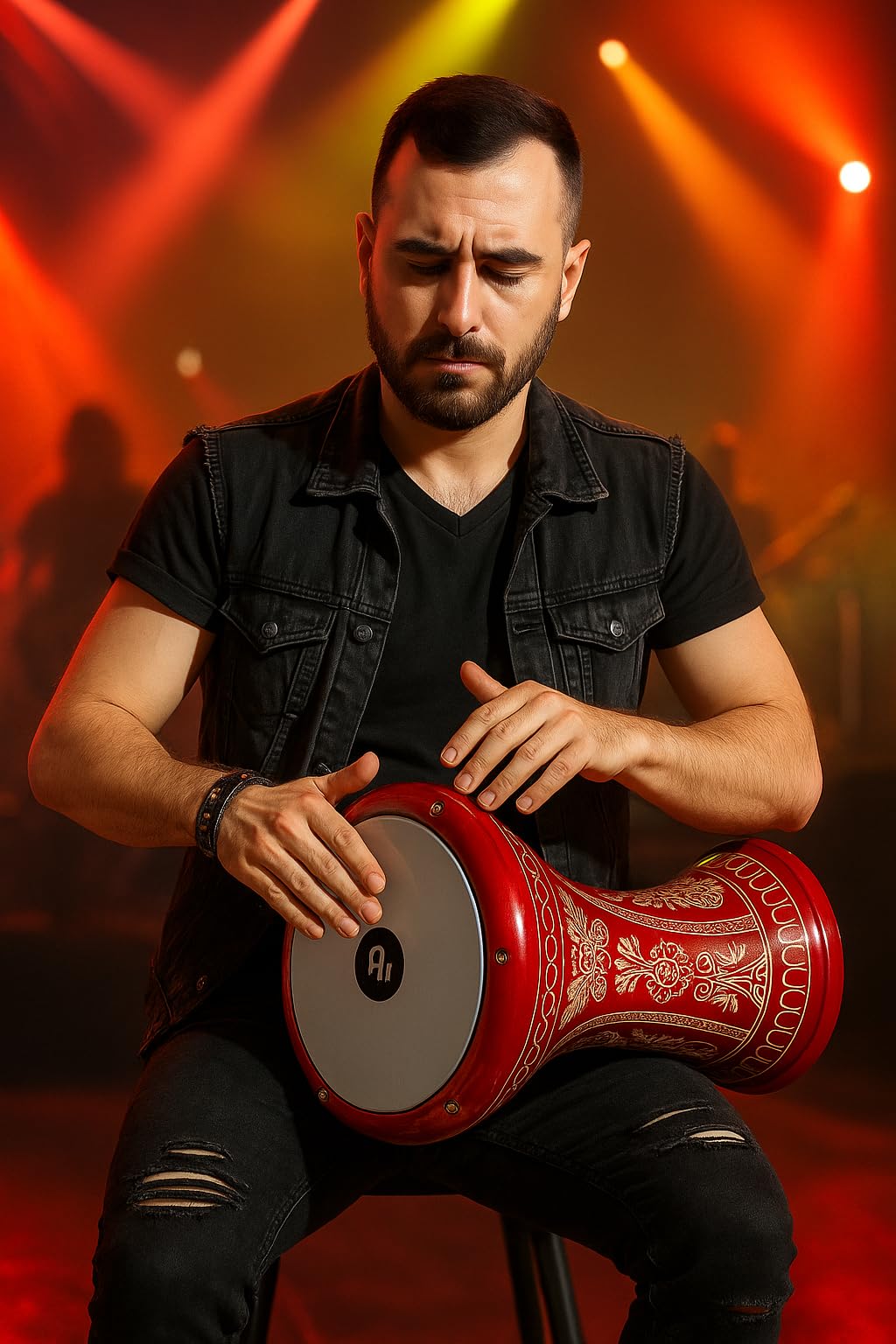 Corsaro Music Cast Aluminum Turkish Darbuka Doumbek, 8.5 Inch Removable Head, Tuning Lugs, Carrying Case and Adjusting Key Included