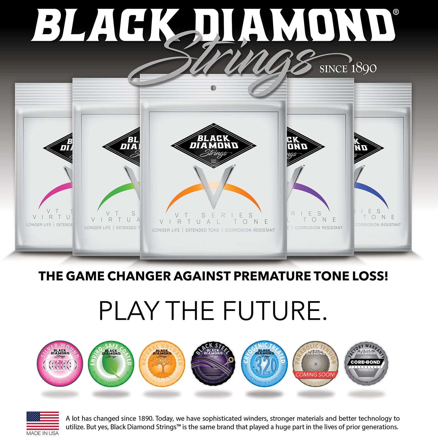 Black Diamond Strings® CORE-BOND™ Light Tension 09.5-042 N477XLCB - N095CB