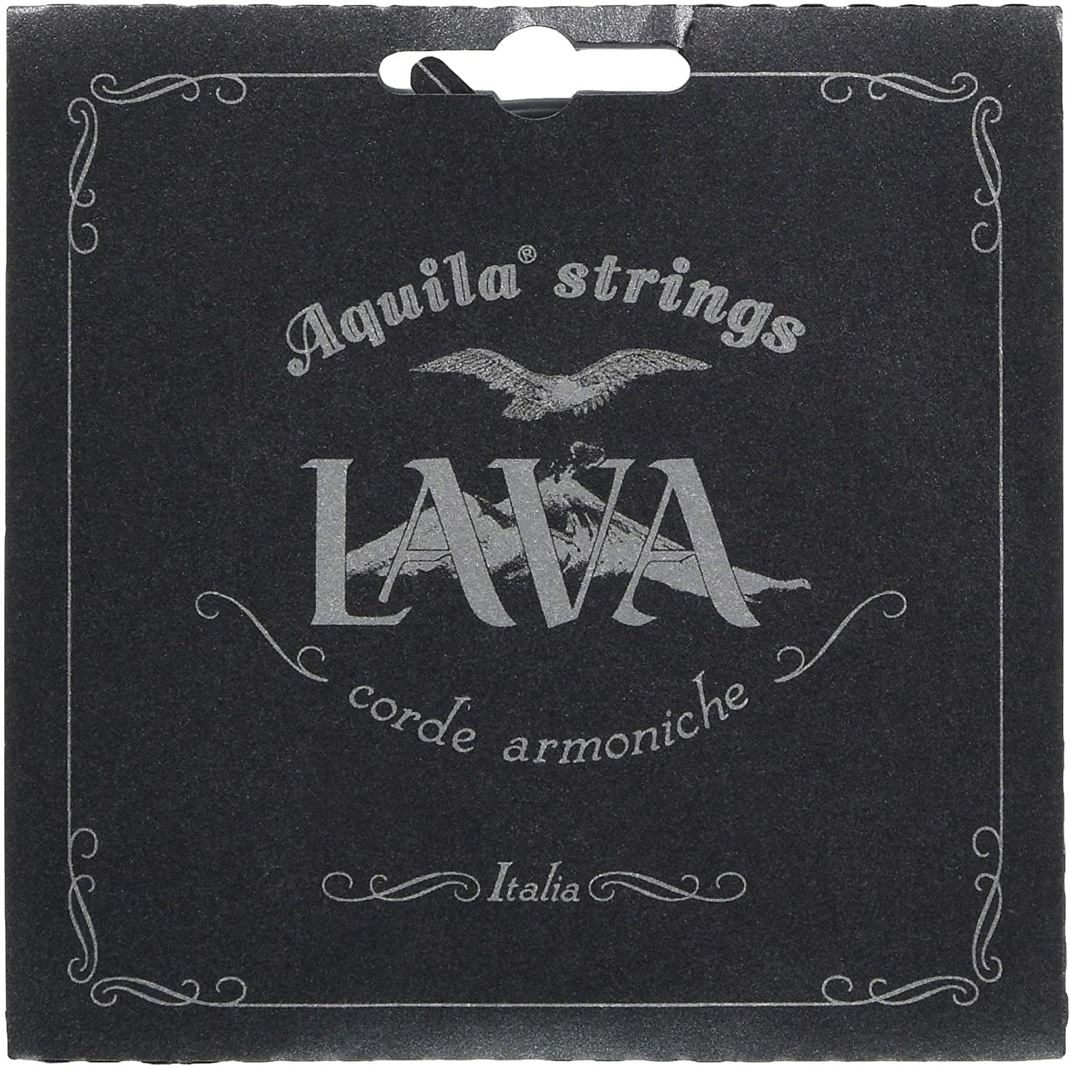 Aquila AQ U LS 119U tenor ukulele set with 8 grey-black strings and mother-of-pearl shimmer