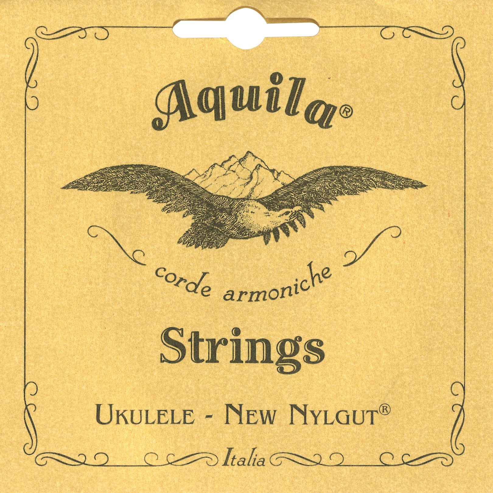 Aquila 8-string ukulele with smooth white Nylgut strings for rich, loud sound.