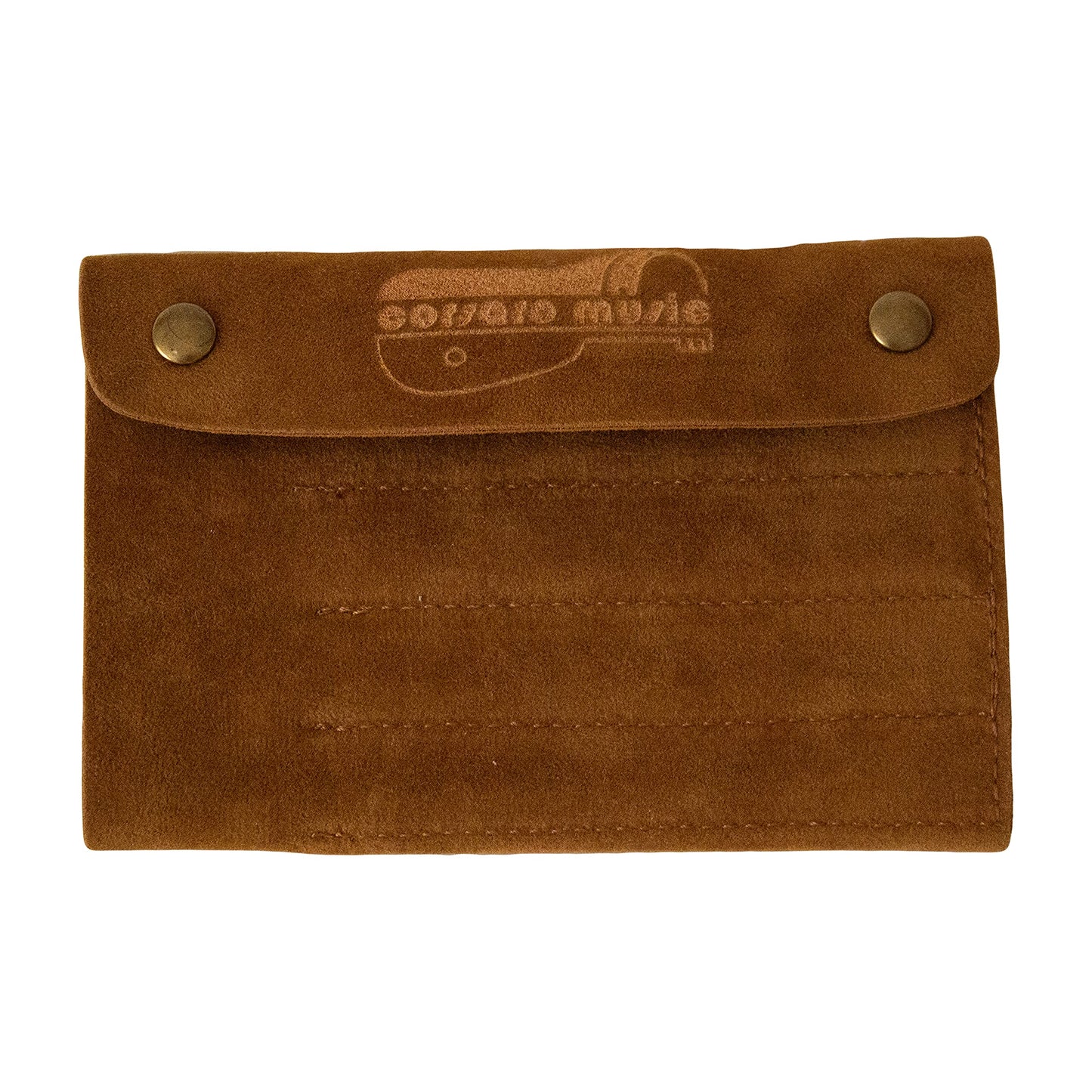 Nubuck leather wallet designed to hold up to 10 mizrabs or rishas, featuring a soft texture.