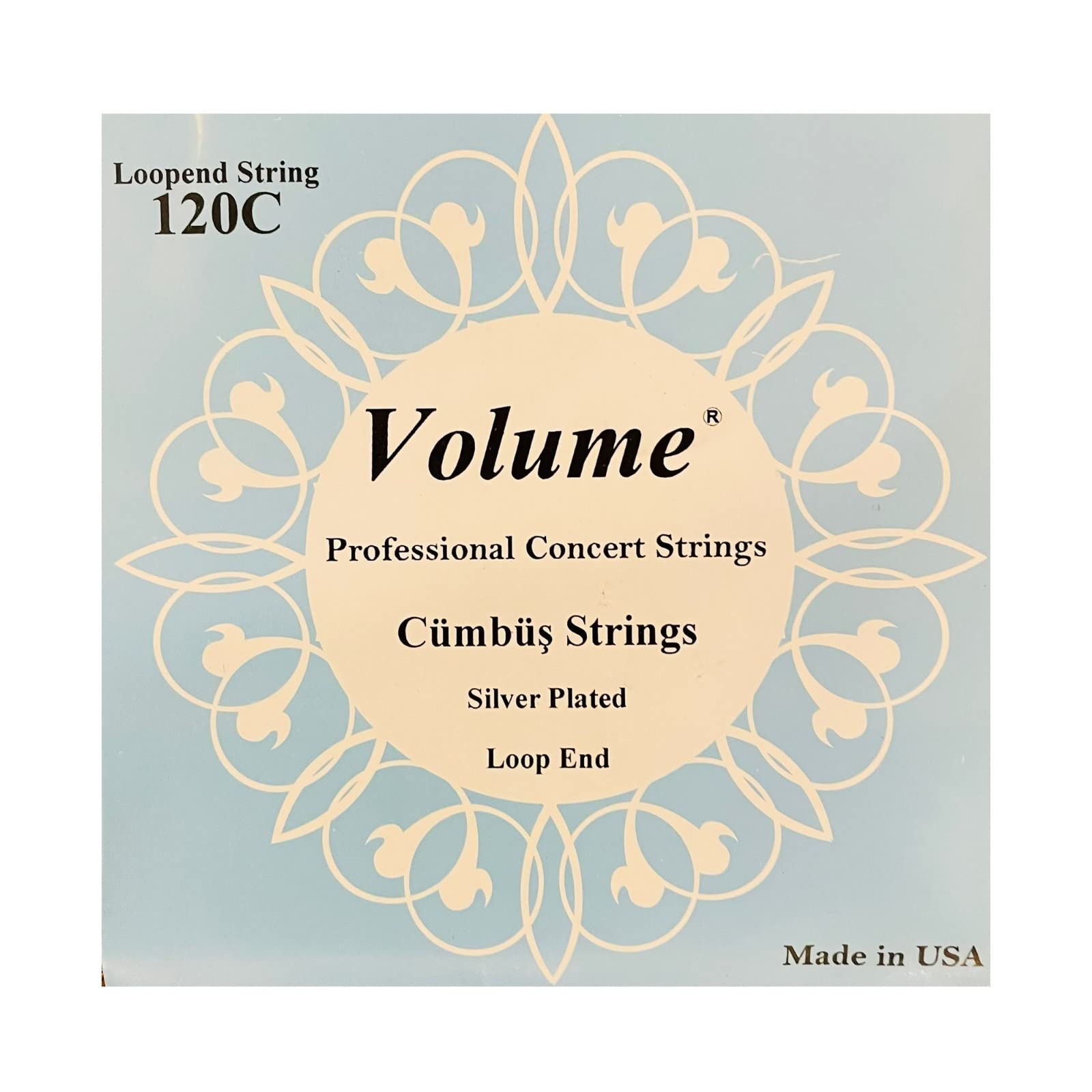 Set of 12 replacement strings for Turkish Cumbus instrument by Volume brand in sealed packaging
