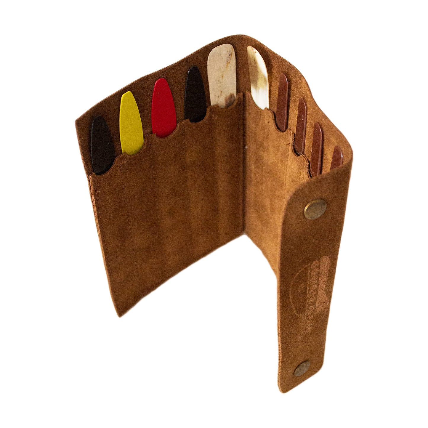 Nubuck leather wallet designed to hold up to 10 rishas with a soft, luxurious texture.
